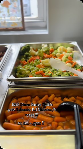 Easter buffet has begun!🐣 Stop in anytime now till 4:00 pm today🌸 Adults $29.99 and kids $14.99 Regular menu also available all day✨ | E&E Diner