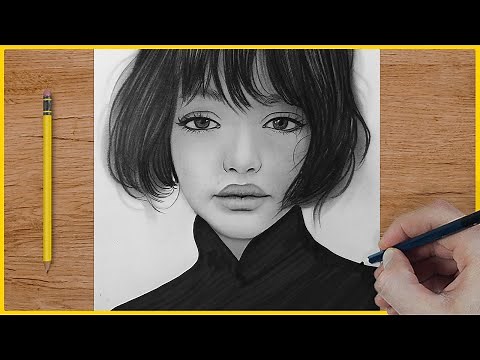 learn How To Draw a Beautiful Girl face Pencil drawing