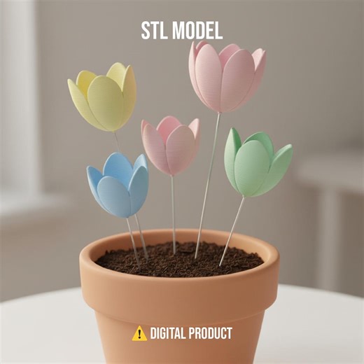 Spring Flower Pot Topper STL, 3D Printable Tulip Plant Stakes, Easter Floral Garden Decor 3D Model, Decorative Bloom Spikes for Vases - Etsy Canada