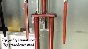 NauticalMart Medieval Full Suit of Armor Brown Wooden Display Stand Medieval Costume