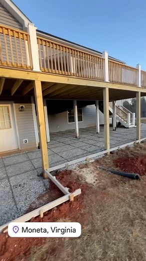 Level up your outdoor space ‼️ Random stone pattern with dark border on concrete color #constructionlife #concrete #virginia #levelupconstruction #viral #roanokeva #outdoordesign #stampconcrete | Level Up Construction