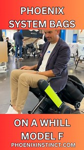 Use a WHILL - Europe model F? The Phoenix System can connect directly to your chair! Head over to phoenixinstinct.com and order the compatibility option “SUB4/ Helium/ Q7 round tube” and this will come with a System Trolley set up to fit your Whill F #whill #phoenixinstinct #wheelchairbag | Phoenix Instinct