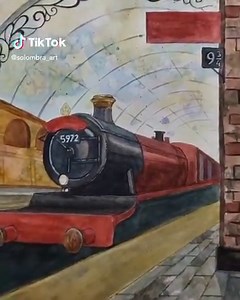 All aboard! The Hogwarts Express just got a fresh coat of paint 🎨 See more from this creator on TikTok and Instagram @/solombra_art | Harry Potter