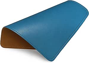 PU Leather Mouse Pad With Stitched Edge, Micro-Fiber Base, Non-Slip Waterproof for Computers, Laptop, 8x11 Inch (Blue)