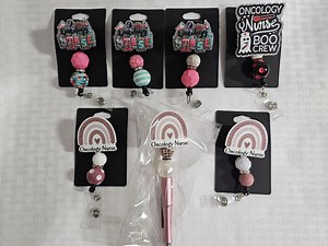 Oncology Badge Reels, Oncology Beaded Badge Reels, Beaded Badge Reels. Badge Reels, Medical Badge Reels, Oncology Nurse Badge Reel - Etsy