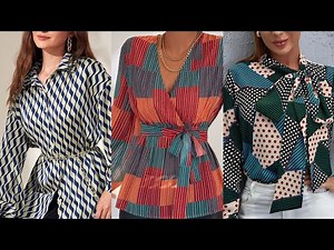 Top 50 Stripped Surplice Neck Belted Blouse Design 2023 Embellished Neck And Sleeve Designing Ideas