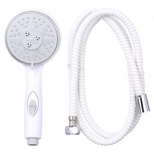 Camco RV Shower Head Kit with on/off Switch and 60-Inch Flexible Hose, White (43714)