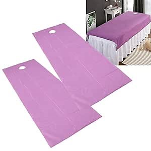 2pcs SPA Massage Table Cover Sheet Breathable Oil Resistant Bed Pads Beauty Salon Bed Sheets for Salon SPA Tattoo Massage(purple)
