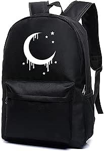 Moon Gothic Backpack Classic Canvas Goth Backpack for School Kids Bookbag