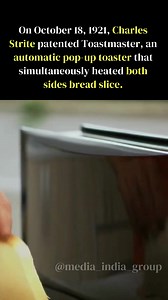 Century of Automatic Pop-up Toasters On October 18, 1921, Charles Strite patented Toastmaster, an automatic pop-up toaster that simultaneously heated both sides bread slice. #charlesstrite #automatic #toasteroven #Egyptians #romancivilisations #prolong #electrictoasters #inventionelectricity #heatresistant #roundedsides #sixslots #SmartChips #Cuisinart #chinafactory #unitedstates #MediaIndiaGroup #mig | Media India Group