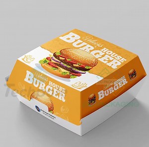 [Hot Item] Hamburger Boxes Biodegradable Burger Paper Boxes for Fast Food Packaging
