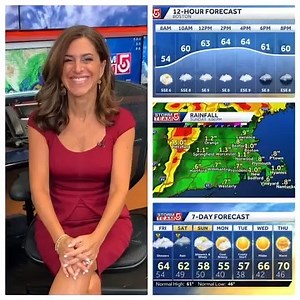 FRIDAY AM weather update ⤵️ Few showers develop today but rain is heavier tonight-Saturday 🌧️ Lingering shower Sunday with gusty west winds bringing in drier, cooler air #WCVB | Cindy Fitzgibbon WCVB