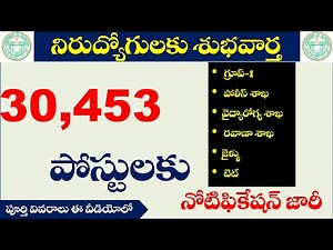 30,453 పోస్టులకు శాఖల వారీగా నోటిఫికేషన్ జారీ| Group-1, TSPSC, TSLPRB, TET, MHSRB, DSC Notification