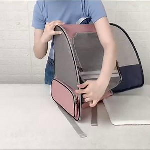 Travel Fat Cat Backpack Carrier, Full Ventilation Pet Carrier Backpack for Cats and Puppy, Airline Approved Cat Carrying Backpack for Travel and Hiking (Pink)