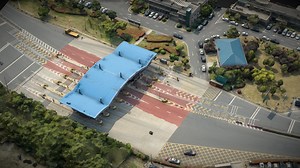 Highway toll gate, toll station - Download Free 3D model by Metazeon