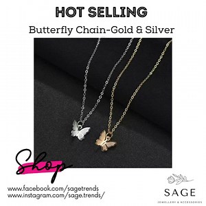 HOT SELLING✨ Butterfly Chain-Gold & Silver Price: Rs.650 | SAGE | Facebook