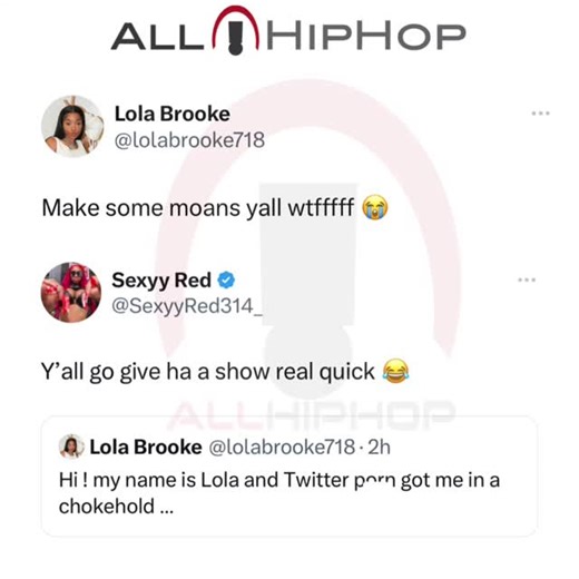 #LolaBrooke reveals that Twitter p*rn has her in a chokehold. #SexyyRed tries to help her out. Lol Can you relate? 類 | Allhiphop Renaissance | Facebook
