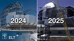 Year-long Timelapse: Building the Extremely Large Telescope | ESO FriendsofNASA.org: Last year saw outstanding progress for the European Southern Observatory’s Extremely Large Telescope (ELT). In this timelapse, we are looking back in time to see just how far the ELT has come. At first, we can see only a skeletal steel dome. Over the course of the year, it has been gradually coated in a shiny new layer of protective—and thermally insulating—cladding. Panel by panel, the enormous 80 meter high, 9