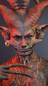 ⚠️fake blood⚠️ just red paint! Feeling the heat of halloween! #halloween #makeup | Kristin Ker Anderson