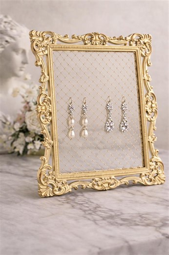 Baroque Gold Earring Holder, Vintage Jewelry Display, Rococo Decor - Etsy