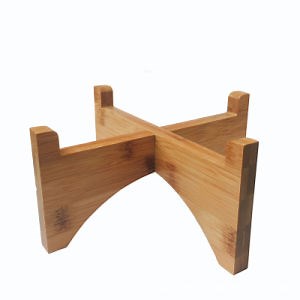 [Hot Item] Cross Style Indoor Decorative Bamboo Wooden Base Plant Stand Pot Holder