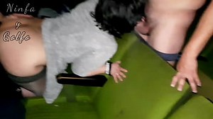 Gangbang in an X cinema - I get fucked by several men in an X cinema in front of my husband - part 2
