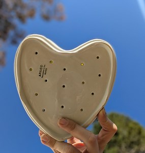 French Porcelain Bowl for Straining Cheese or Washing Fruit, Vintage Heart-shaped Kitchen Bowl, Heart Shaped Jewelry Tray or Trinket Holder - Etsy