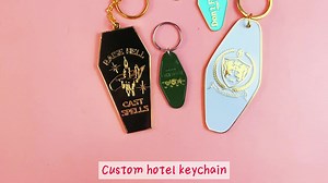 Custom Key Tag Room Hotel Key Chain Blank logo Printing Metal Zinc Alloy Retro Motel Keychains Key Holder