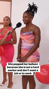 She popped her balloon 🎈 because she is not a hard worker and doesn’t ever want to work. | Blinddate and lovegames