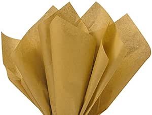 Premium Wrap Tissue Paper 15 Inch X 20 Inch - 100 Pack (Antique Gold)