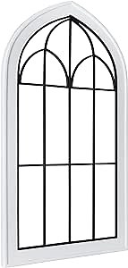 Kate and Laurel Rennell Farmhouse Wall Plaque, 26.5 x 48, White, Wood and Metal Arched Wall Decor