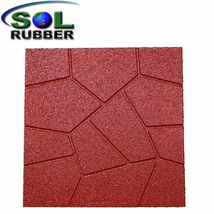 [Hot Item] Sol Rubber Anti Slip Durable Recycled Step Stone Rubber Floor Paver Tiles
