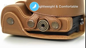 MegaGear "Ever Ready" Leather Camera Case – Easy to Install, Tripod and Peripheral Friendly Accessory – Compatible with Sony Alpha A6000, A6300 (Dark Brown)