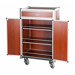 [Hot Item] Hotel Amenities Industrial Laundry Aluminium Hand Trolley Housekeeping Laundry Trolley Service Cart