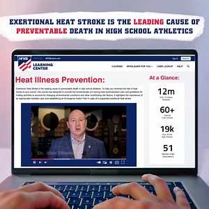 Did YOU know that… Exertional heat stroke is the leading cause of PREVENTABLE death!? That means ONE fatality is TOO MANY! Take the NFHS Heat Illness Prevention Course today. ➡️ https://nfhslearn.com/courses/heat-illness-prevention-2 | NFHS | Facebook