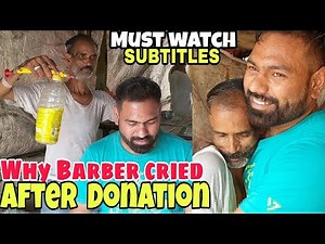 Best-ever street head massage and neck cracking by poor Indian barber | ASMR | SUBTITLES available