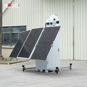 [Hot Item] Biglux Easy-Deployment Mobile CCTV Tower Solar Surveillance Tower for Construction Monitoring with 7m Telescopic Mast