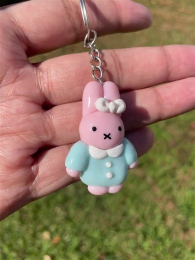 Miffy Keychain, Polymer Clay Key Charm, Handmade Trinket Gift - Etsy