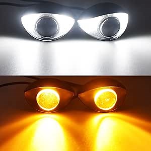 Universal Motorcycle LED Turn Signal,White/Amber Strobe Brake Light,Marker Lights for Harley Yamaha Honda Suzuki Kawasaki.