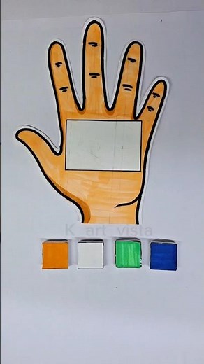 India Flag 🇮🇳+✋️ Maked With Hand Press ✋️ #art #diy #crafts #flag #diycrafts #drawing