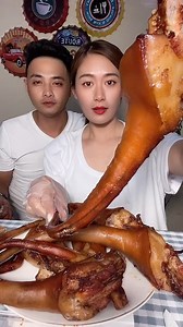 Yuka- Eating Spicy yummy mukbang chicken meat fried pig tails pig fat pig skins pig meat noodle soup cow ribs cow meat salmon fish meat and pig fat. | YuKa ASMR