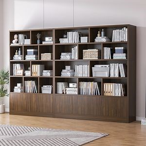 [Hot Item] Bookcase for Living Room Solid Wood Luxury Bookcase Bookshelves Storage Wall Modern