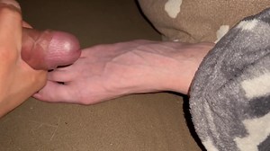 Secretly Cum on sleeping girl feet