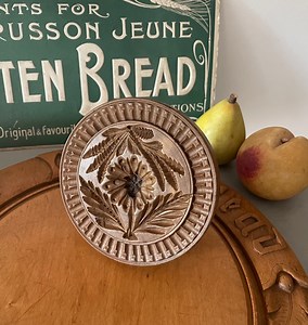 Antique Treen Butter Stamp: Wooden Flower Biscuit Mold - Etsy Canada