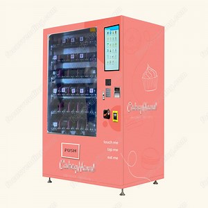 [Hot Item] Refrigerated Cupcake Vending Machine with Elevator System for Sale Fresh Cake Sandwich Burger Dessert Touch Screen