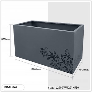 [Hot Item] Custom Eco-Friendly Rectangle Large Outdoor Metal Stainless Steel Planter Boxes for Outside