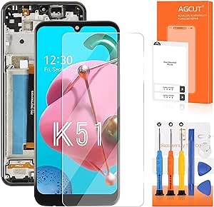 for LG K51 Screen Replacement for LG K51 LCD Display for K500 K500UM K500KM K500MM LMK500MM LCD Digitizer Touch Assembly with Frame