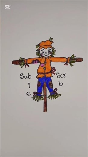 How to Draw a Scarecrow | Easy Drawing Tutorial#viral #art #trending #ytshorts#drawing