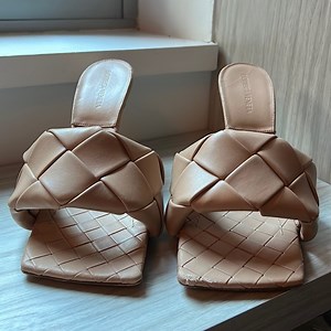 Bottega Veneta Lido Heels in Tan (worn twice)