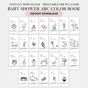 ABC Baby Shower Coloring Book Baby Shower Game Baby's First Activity Gift Ideas A-Z Alphabets Learning Game DIY Baby Book PRINTABLE Digital - Etsy Australia